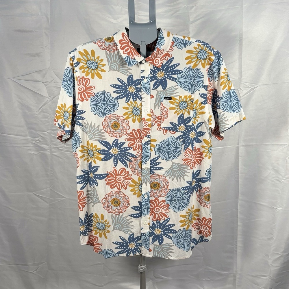 O’Neill Mens Oasis Eco Standard Fit Floral Shirt Large Multicolor Button Down
